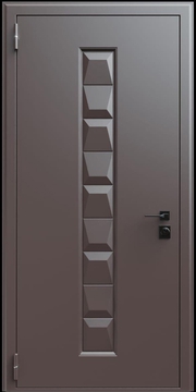 Входная термодверь с металлофиленкой и порошковым окрашиванием RAL 8019 (тип №7)