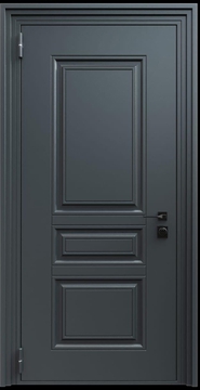 Входная термодверь с металлофиленкой и порошковым напылением RAL 7021 (тип №5)